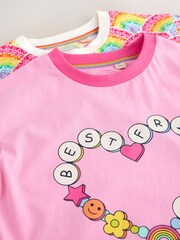 Little Bird by Jools Oliver Pink Oversized Rainbow Short Sleeve 100% Cotton T-Shirts 2 Pack - Image 17 of 17