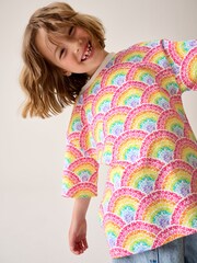 Little Bird by Jools Oliver Pink Oversized Rainbow Short Sleeve 100% Cotton T-Shirts 2 Pack - Image 5 of 17