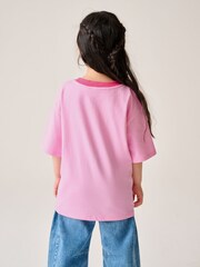 Little Bird by Jools Oliver Pink Oversized Rainbow Short Sleeve 100% Cotton T-Shirts 2 Pack - Image 9 of 17