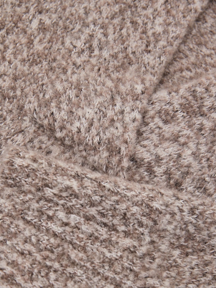 Reiss Neutral Nova Cashmere-Blend Bouclé V-Neck Jumper - Image 9 of 9