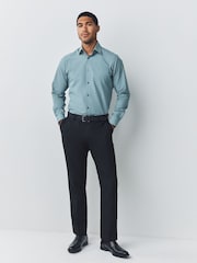 Verde espuma de mar - Corte slim - Camisa con diseño texturizado y ribeteado de fácil cuidado - Imagen 3 de 7