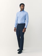 Blue Stripe Muscle Fit Motionflex Textured Shirt - Image 3 of 8