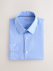 Blue Stripe Muscle Fit Motionflex Textured Shirt - Image 6 of 8