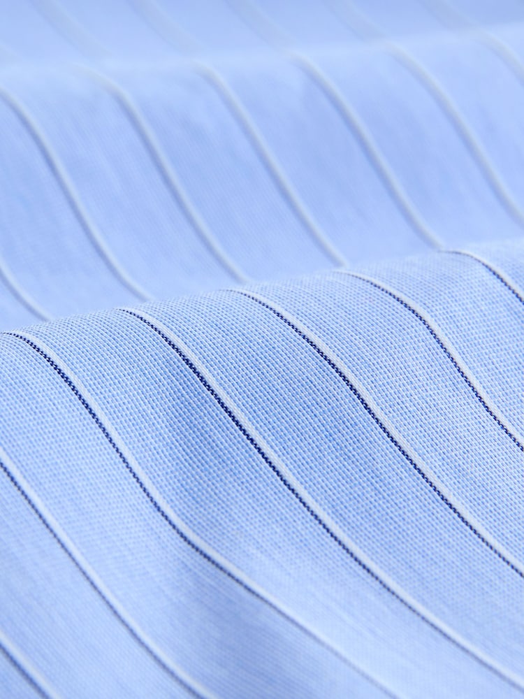 Blue Stripe Muscle Fit Motionflex Textured Shirt - Image 8 of 8