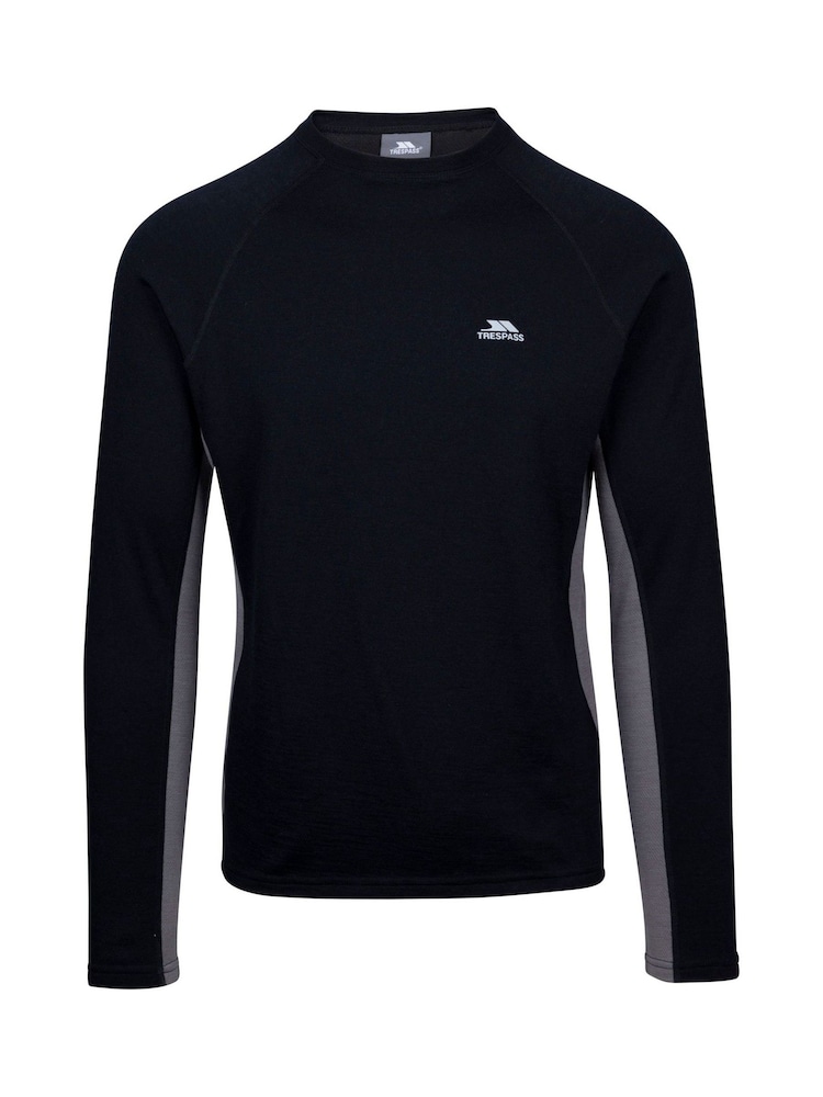 Trespass Unisex Ghazi Black Baselayer Top - Imagen 1 de 2