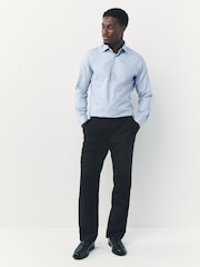 Blue Slim Fit Premium 100% Cotton Textured Shirt - Image 2 of 7