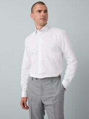 White/Green Dot Slim Fit Occasion Shirt And Tie - Image 4 of 6