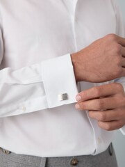 White/Green Dot Slim Fit Occasion Shirt And Tie - Image 6 of 6