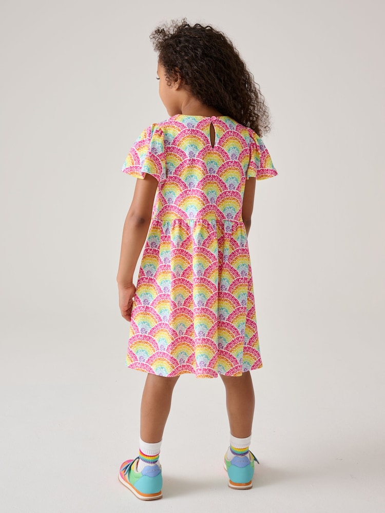 Little Bird by Jools Oliver Multi Ditsy Heart Sweat Skater Dress - Image 2 of 4