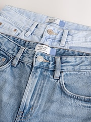 White/Blue Wide Leg 100% Cotton Jeans 2 Pack - Image 8 of 11