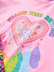 Little Bird by Jools Oliver Pink Rainbow T-Shirt and Leggings Set - Image 8 of 9
