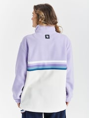 Harper & Lewis Purple Purple One Eighty Quarter Zip Fleece - Image 5 of 8