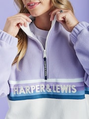 Harper & Lewis Purple Purple One Eighty Quarter Zip Fleece - Image 6 of 8