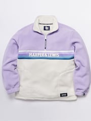Harper & Lewis Purple Purple One Eighty Quarter Zip Fleece - Image 8 of 8