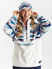 Harper & Lewis Cream флисовый топ с короткой молнией и узором в стиле ретро - Image 3 of 8