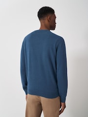 Crew Clothing Blue 100% Cotton V-Neck Sweatshirt - Image 2 of 5