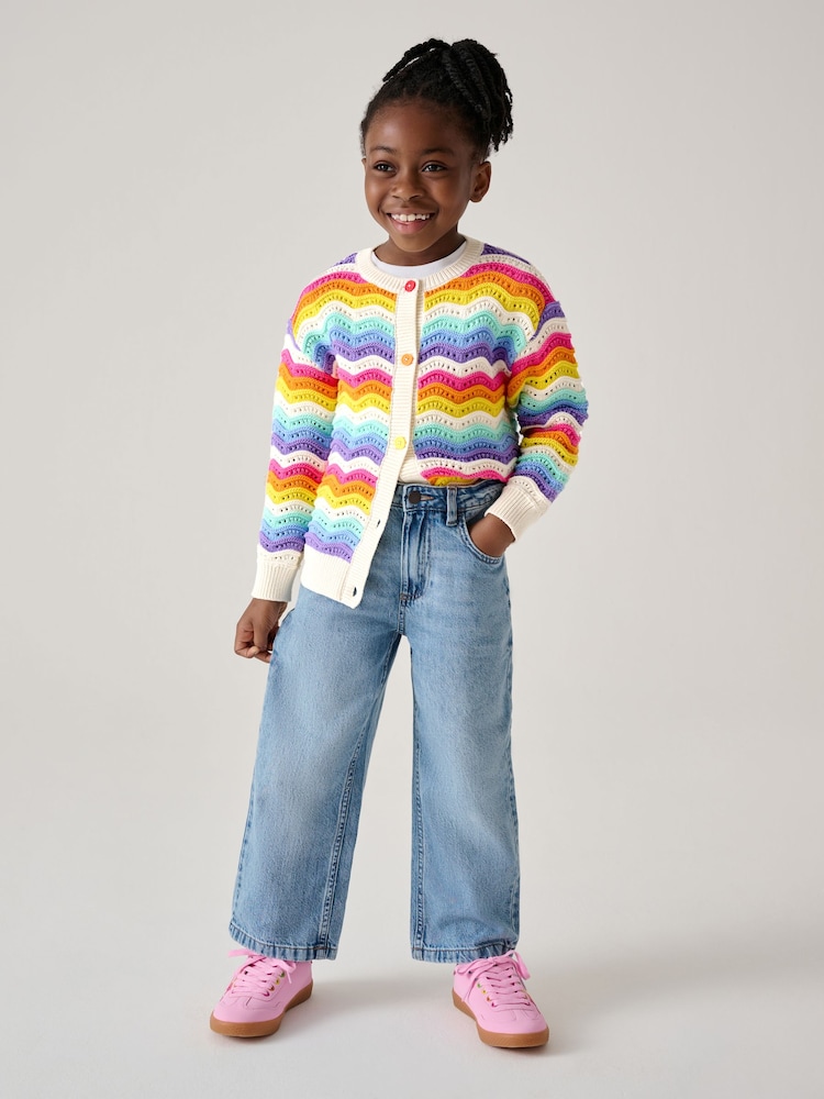 Little Bird by Jools Oliver Multi 100% Cotton Wavy Stripe Knitted Cardigan - Image 2 of 14 Little Bird by Jools Oliver Multi 100% Cotton Wavy Stripe Knitted Cardigan - Image 2 of 14