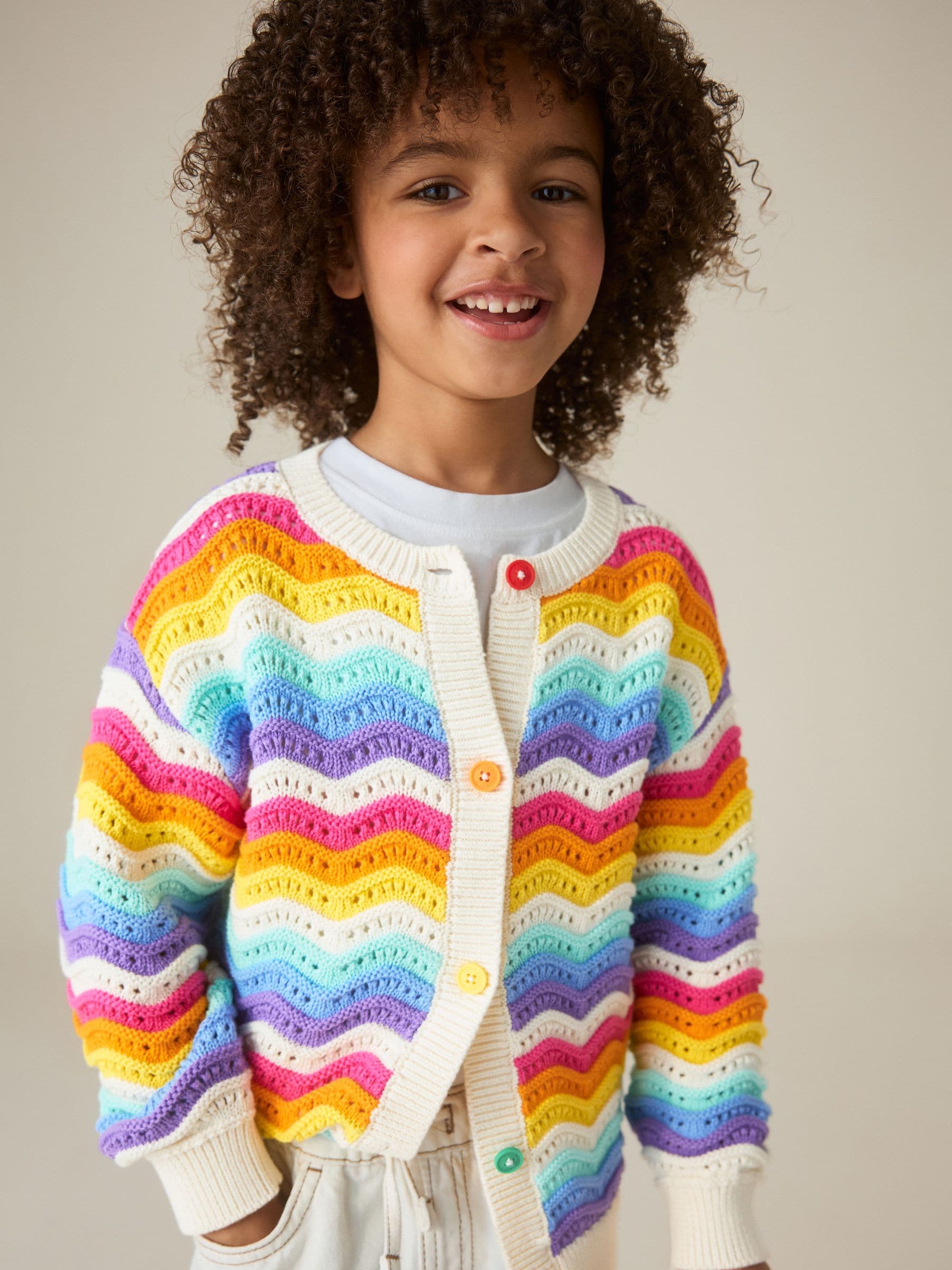 Buy Little Bird by Jools Oliver Rainbow 100% Cotton Wavy Stripe