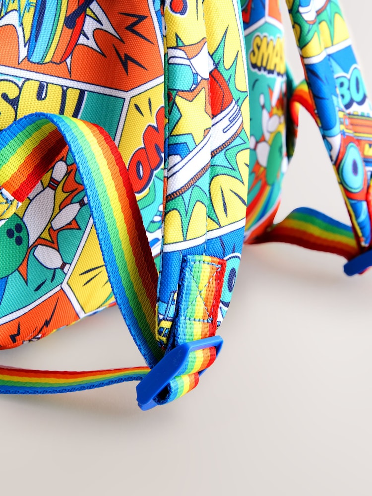 Little Bird by Jools Oliver Multi Back To School Rainbow Comic Backpack - Image 5 of 5