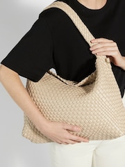 Dune London Cream Deliberate Large Woven Slouch Bag - Image 1 of 5
