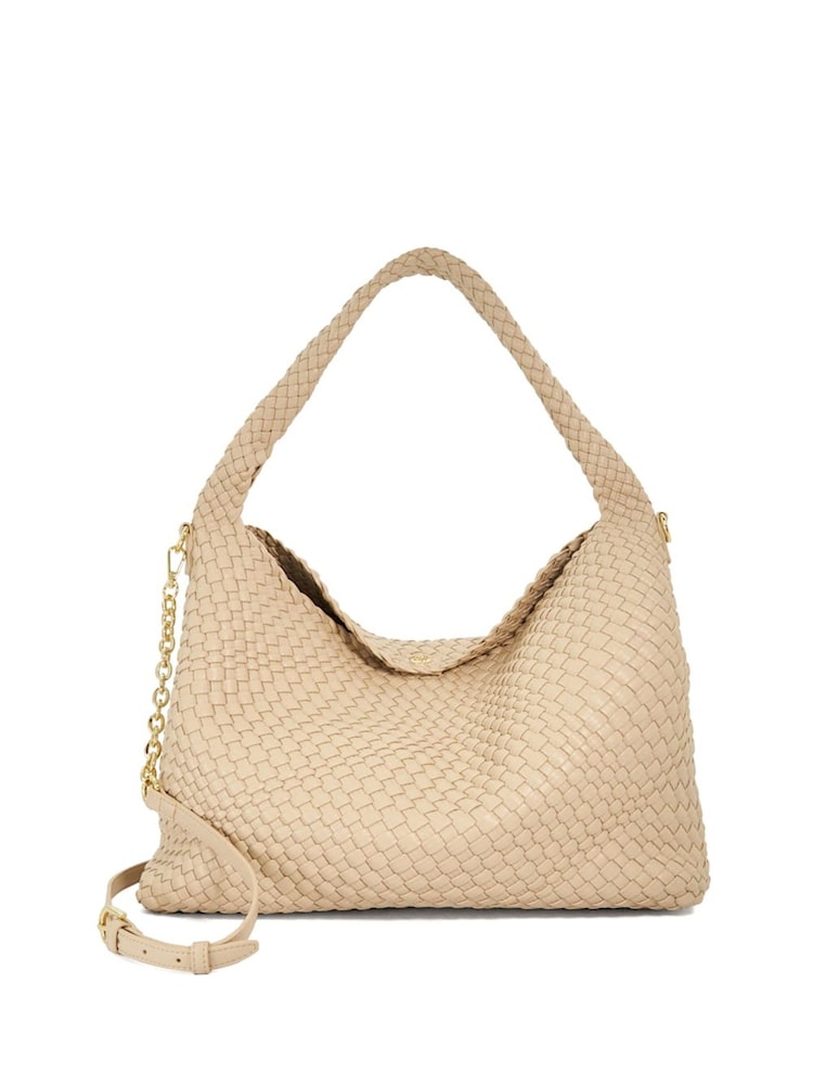 Dune London Cream Deliberate Large Woven Slouch Bag - Image 2 of 5