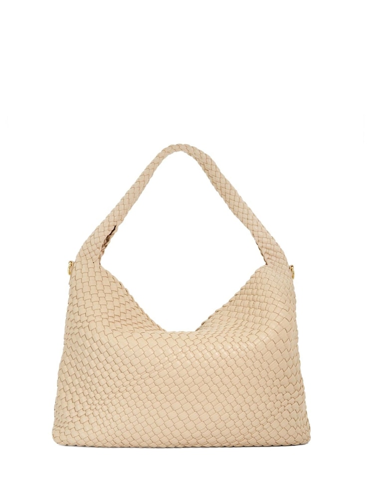 Dune London Cream Deliberate Large Woven Slouch Bag - Image 3 of 5