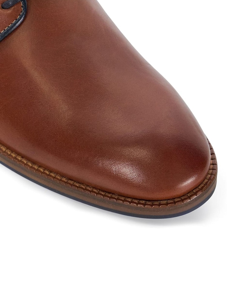 Dune London Brown Bridon Piped Gibson Casual Shoes - Image 6 of 6