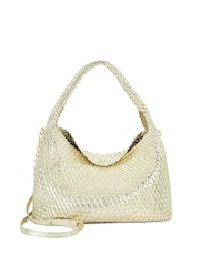Dune London Gold Deliberate Large Woven Slouch Bag - Image 2 of 5