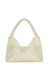 Dune London Gold Deliberate Large Woven Slouch Bag - Image 3 of 5