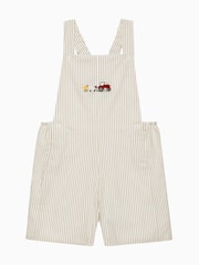 Trotters London Little Natural Farm Alexander Bib 100% Cotton Shorts - Image 1 of 3