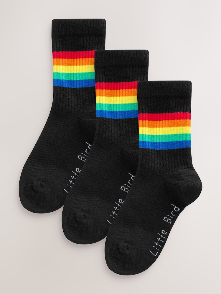 Little Bird by Jools Oliver Bright Rainbow Stripe Tube Socks 3 Pack - Image 1 of 6
