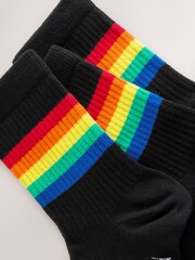 Little Bird by Jools Oliver Bright Rainbow Stripe Tube Socks 3 Pack - Image 5 of 6
