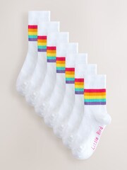 White Pastel Rainbow - Little Bird by Jools Oliver White Tube Socks 7 Pack - Bild 1 von 4