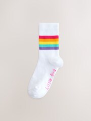 White Pastel Rainbow - Little Bird by Jools Oliver White Tube Socks 7 Pack - Bild 2 von 4