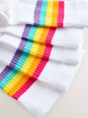 White Pastel Rainbow - Little Bird by Jools Oliver White Tube Socks 7 Pack - Bild 3 von 4