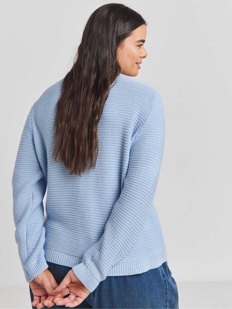 Simply Be Blue Boxy Contrast Cardigan - Image 2 of 4