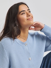 Simply Be Blue Boxy Contrast Cardigan - Image 4 of 4