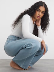 Simply Be Blue Ground 24/7 Wide Leg Jeans - Image 2 of 4