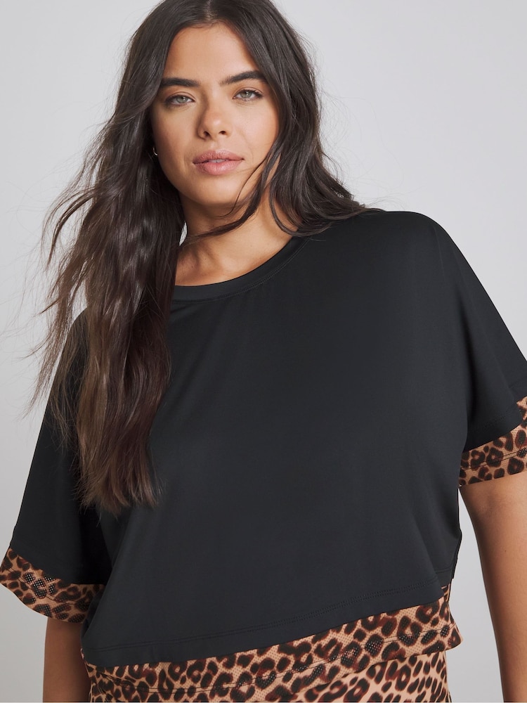 Simply Be Leopard Print Active T-Shirt - Imagen 2 de 4