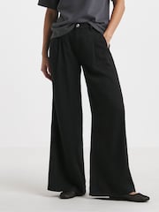 Simply Be Black Draped Wide Leg Jeans With Tencel TM Lyocell - Image 2 of 5