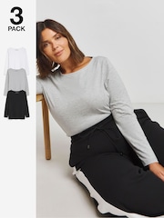 Simply Be Slash Neck 100% Cotton Tops 3 Pack - Imagen 1 de 4