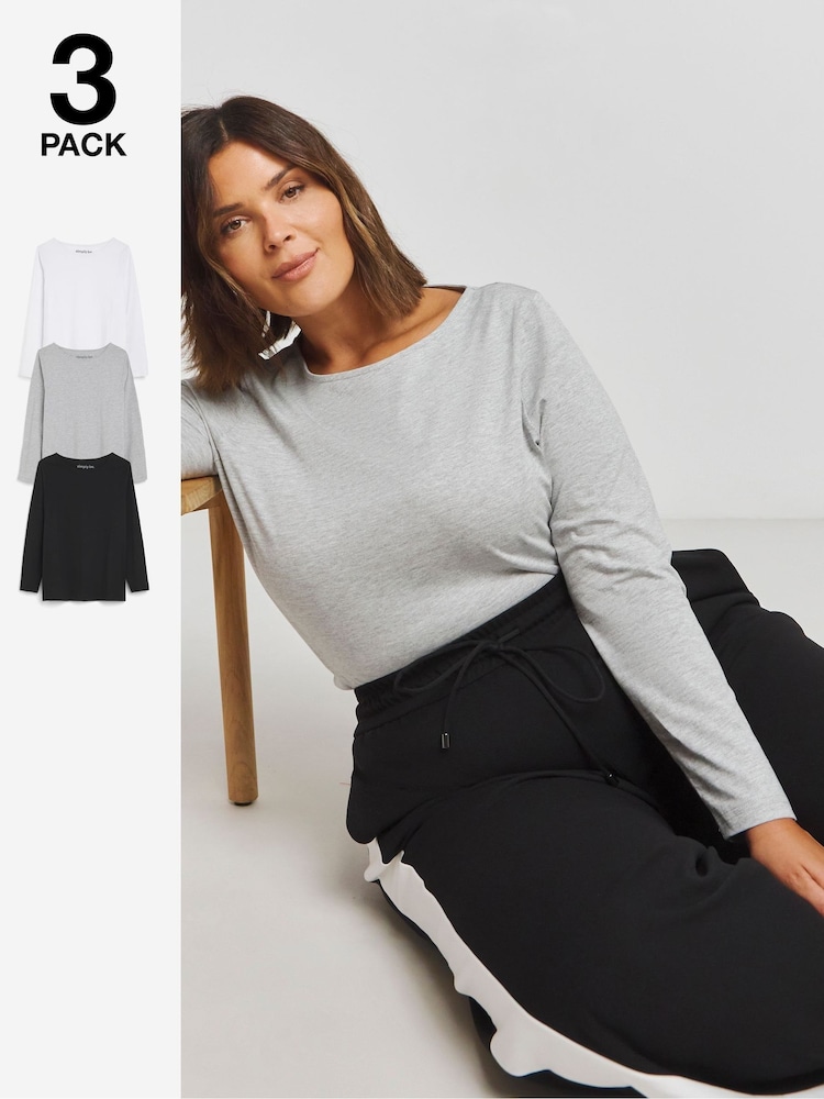 Simply Be Slash Neck 100% Cotton Tops 3 Pack - Imagen 1 de 4