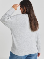 Simply Be Grey Paris Slogan Jumper - Image 2 of 4