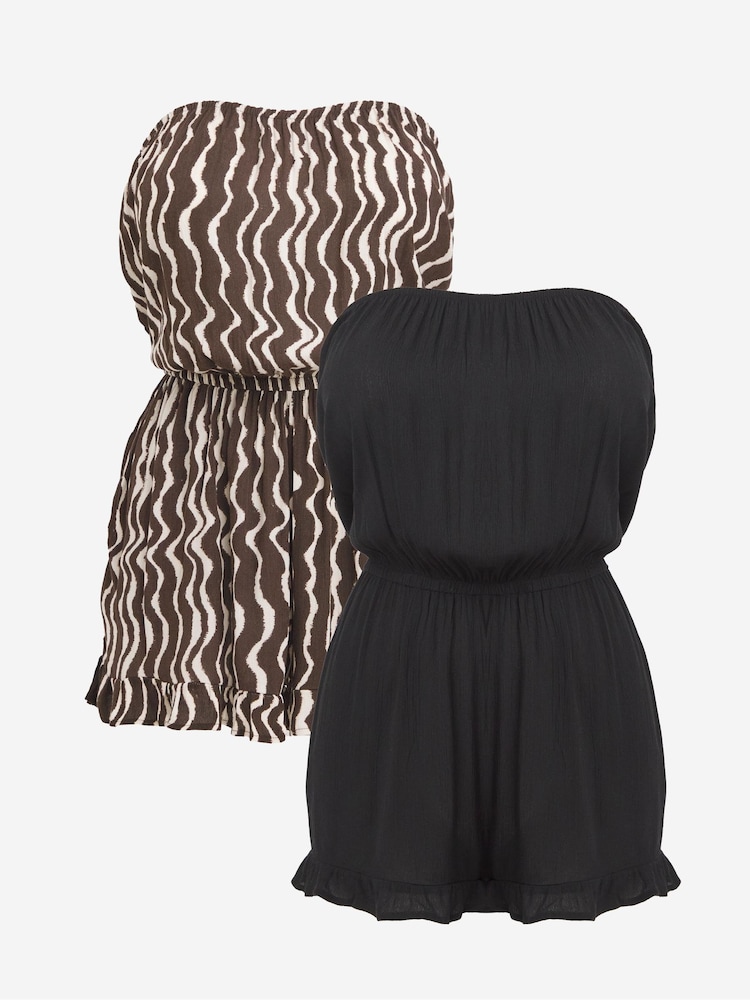 Simply Be Black Value Playsuits 2 Pack - Image 5 of 5