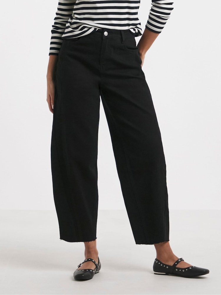 Simply Be Washed Black Seam Detail Barrel Leg Jeans - Image 4 of 4 Simply Be Washed Black Seam Detail Barrel Leg Jeans - Image 4 of 4