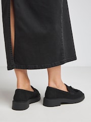 Simply Be Black Tassle Chunky Loafers In Extra Wide Fit - Image 2 of 4