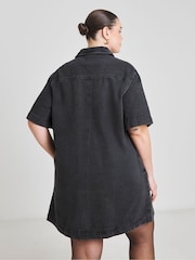 Simply Be Black Boxy Short Denim Dress - Image 2 of 4