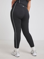 Simply Be Black Piping Active Leggings - Image 2 of 4