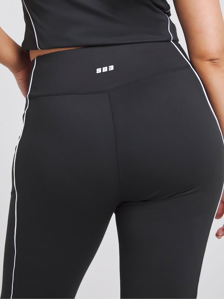Simply Be Black Piping Active Leggings - Image 4 of 4