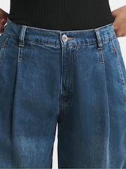 Simply Be Blue Draped Wide Leg Jeans With Tencel TM Lyocell - Image 4 of 5